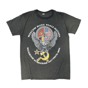 Vintage 1989 Moscow Music Peace Festival Graphic Bon Jovi Motley Crue T-Shirt RA